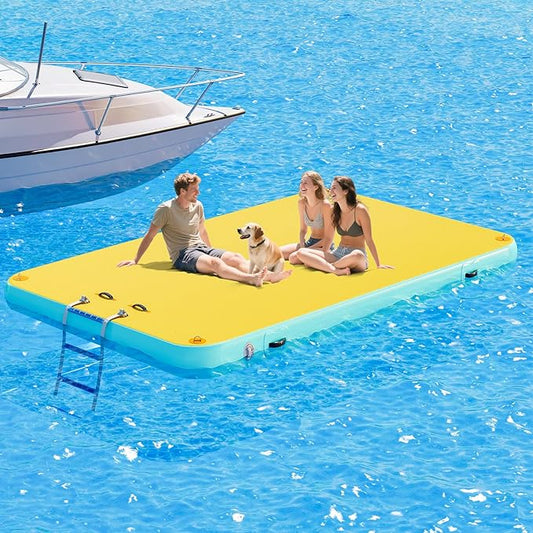 Specraft Inflatable Floating Dock, Non-Slip Air Dock Platform loating Island Raft with Rope Ladder for Pool Lake Beach Ocean-StrideForce Fitness
