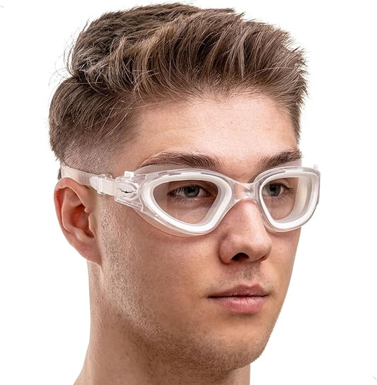 AqtivAqua Swimming Goggles, DX Wide View Swim Goggles for Adult Men Women, Anti Fog No Leaking-StrideForce Fitness