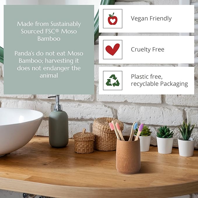 Wild & Stone Organic Children's Bamboo Toothbrush | Four Colors | Soft Fibre Bristles | 100% Biodegradable Handle | BPA Free | Vegan Eco Friendly Kids Toothbrushes