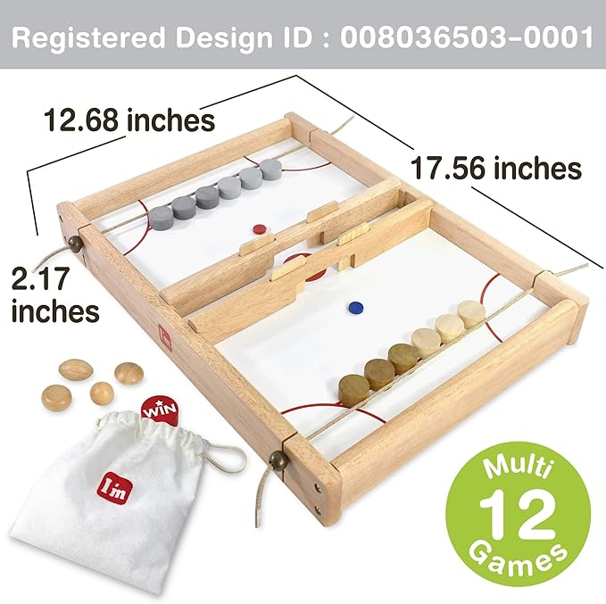 Big Flick n Kick: Wooden Multi Tabletop Indoor Portable Board Games for Kids and Family-StrideForce Fitness