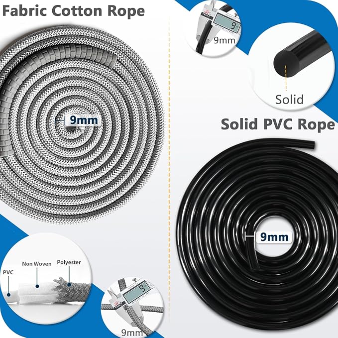 Weighted Jump Rope, 1LB Tangle-Free Ball Bearing Rapid Speed Skipping Rope for Men Women, Adjustable 9mm Cotton & PVC Rope with Alum Handle for Boxing MMA Weight-Loss Athletic Workout Fitness-StrideForce Fitness