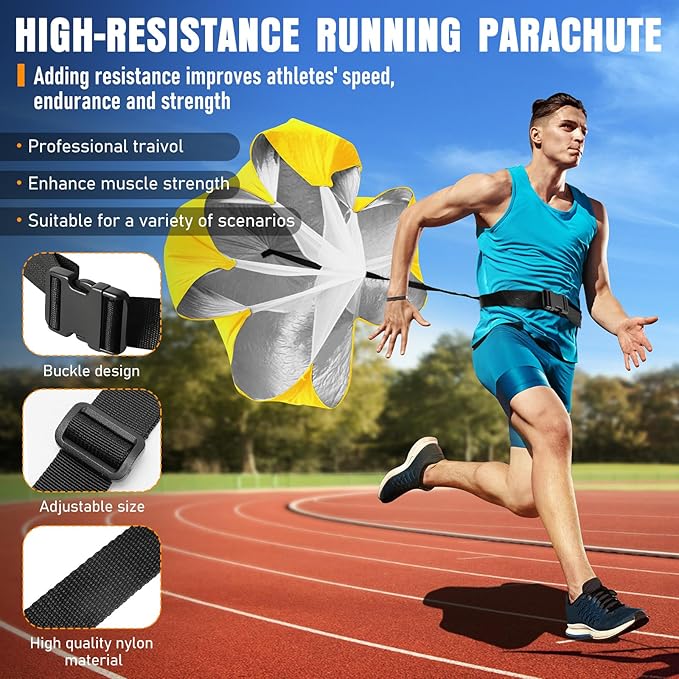 Agility Ladder, Speed Training Equipment Set, 20ft Agility Ladder, 12 Soccer Cones, 4 Hurdles, Jump Rope, Running Parachute, Basketball Football Soccer Training Equipment for Kids, Youth, Adults-StrideForce Fitness