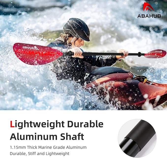 Abahub Kayak Paddle, 90.5 Inches Kayaking Oars for Boating, Canoeing with Free Paddle Leash, Aluminum Alloy Shaft Black/Blue/Green/Orange/Yellow Plastic Blades-StrideForce Fitness