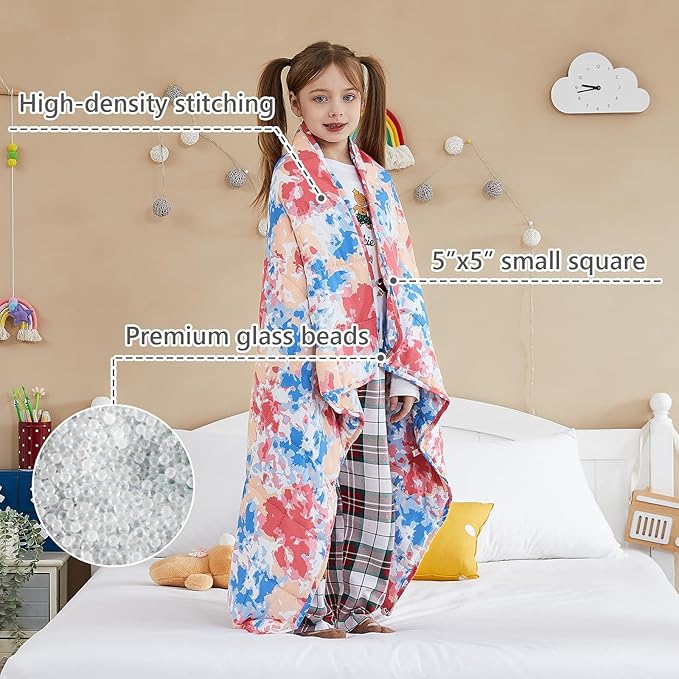 L'AGRATY Weighted Blanket - 40"x60" 10lbs Breathable Microfiber Material with Glass Beads Small Blanket for All-Season Summer Fall Winter Soft-StrideForce Fitness