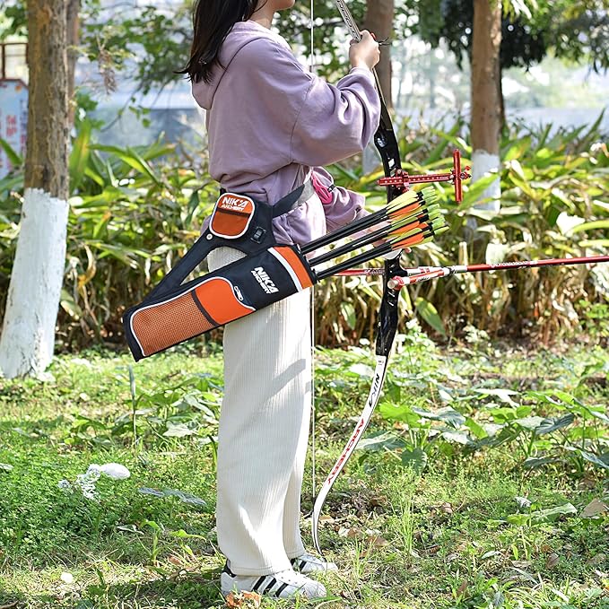 Archery Arrow Quiver Holder, 3-Tubes Hip Quiver Arrow Bag with Adjustable Belt for Youth & Adults Arrows Hunting Target Practicing-StrideForce Fitness