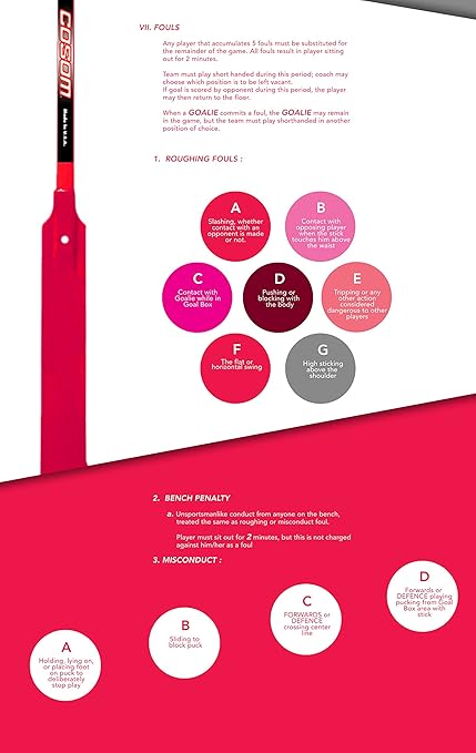 Cosom Senior Hockey Sticks for Floor Hockey and Street Hockey, 47" Standard Shaft, 20 Pieces Set with 12 Plastic Sticks, 2 Goalie Sticks, 3 Pucks and 3 Balls-StrideForce Fitness