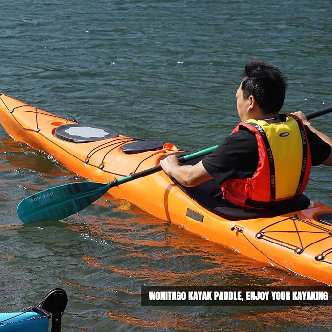 Kayak Paddle with Aluminum Shaft and Reinforced PP Blade, Floating Kayak Oar for Kayaking Canoeing and Boating, 220 cm/86 inches - 230 cm/90 inches-StrideForce Fitness