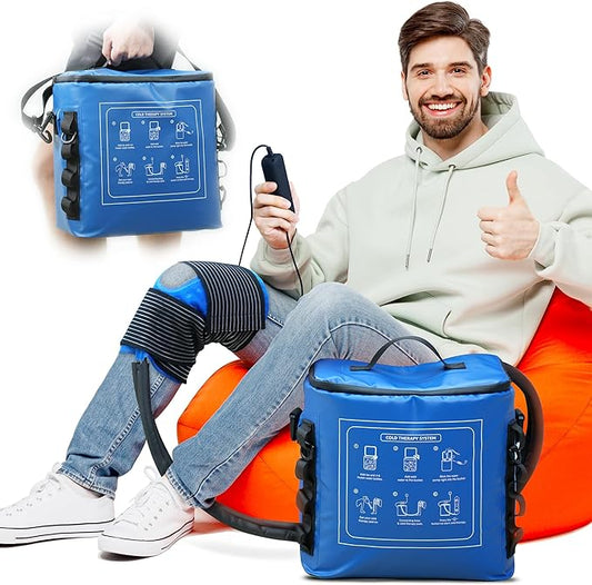 Ice Machine for Knee After Surgery, Cold Therapy Machine Portable Cooling Universal Cold Packs System for Pain Relief/Knee/Shoulder-StrideForce Fitness