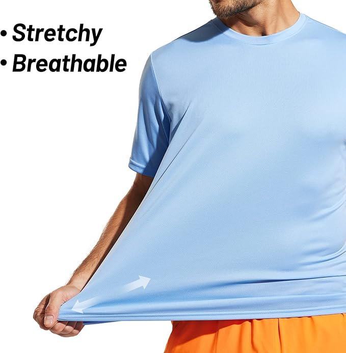 MIER Men's Quick Dry Workout Shirts Moisture Wicking Running Athletic Performance T-Shirts Recycled Polyester Top Tee-StrideForce Fitness