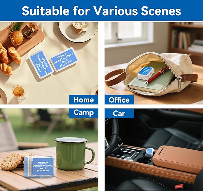 Dental Floss Picks 500 Count Tooth Picks Flossers Gen 5 Toothpicks Sticks to Remove Plaque & Protect Gingivae for Adults & Kids Teeth Cleaning