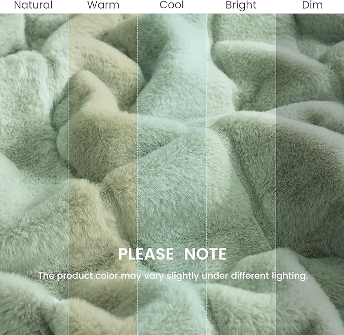 Cozy Bliss Faux Fur Throw Blanket for Couch, Cozy Soft Plush Thick Winter Blanket for Sofa Bedroom Living Room, 60 * 80 Inches Green-StrideForce Fitness