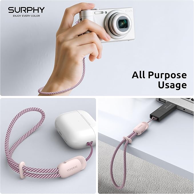 SURPHY 3 Pack Phone Wrist Strap with CellPhone Tether Tab, Cellphone Lanyard, Phone Strap with 2-Color Braided, Wrist Lanyard-StrideForce Fitness