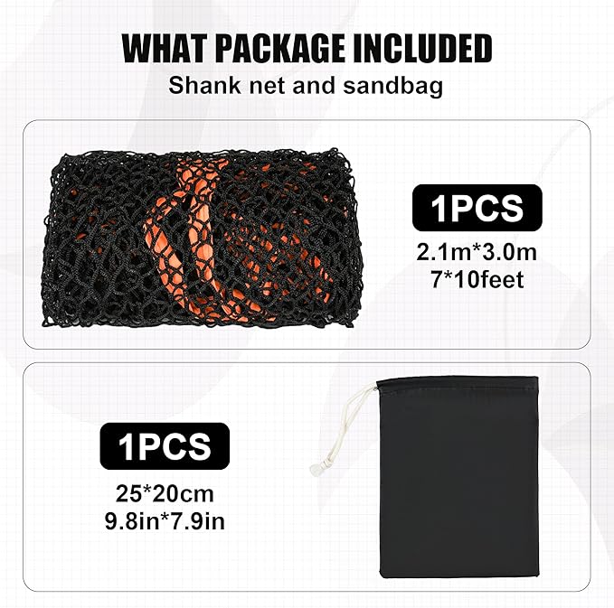 1/2PCS Golf Shank Net Attachment for Golf Hitting Nets with Sandbag, 7 * 7FT/7 * 10FT Golf Barrier Side Net,Golf Practice Hitting Net Barrier Net for Golf, Baseball, Hockey, Soccer (Black/Red-StrideForce Fitness