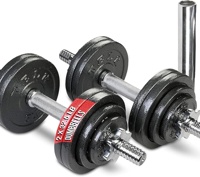 TELK – Adjustable Dumbbell Set – Home Gym Weight Set with Baked Enamel Cast Iron Plates – Space-Saving Free Weights for Strength Training-StrideForce Fitness