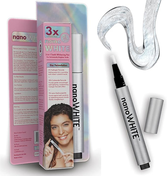 3-in-1 Professional Teeth Whitening Pen | Enamel Repairing Tooth Whitener with Nano-Hydroxyapatite & Dual Peroxide Gel | Instant Results & Zero Sensitivity | 30+ Uses