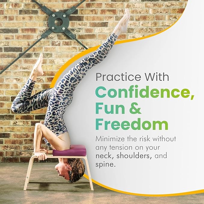 FeetUp - The Original Yoga Headstand Bench, Vegan Handstand Trainer Bench and Stand, Strength Training Inversion Equipment for Relaxation and Strength, Includes App & Starter Kit, #1 Worldwide-StrideForce Fitness