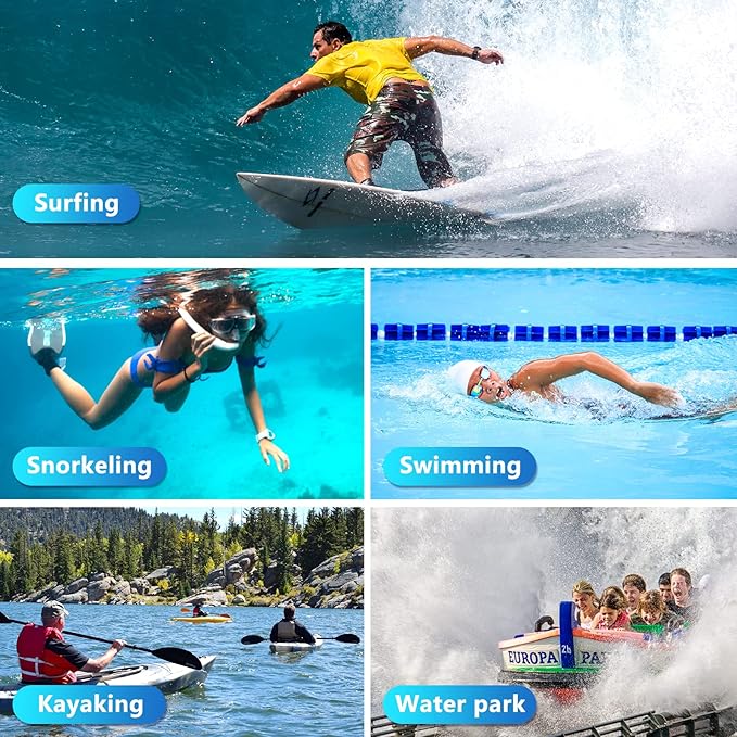 Waterproof Phone Pouch Floating, [Expandable Space] IPX8 Waterproof Dry Bag for iPhone 16 15 14 13 Pro Max Samsung S25 S24 S23 Google Up to 7.0" for Beach Boating Water Park Black-StrideForce Fitness