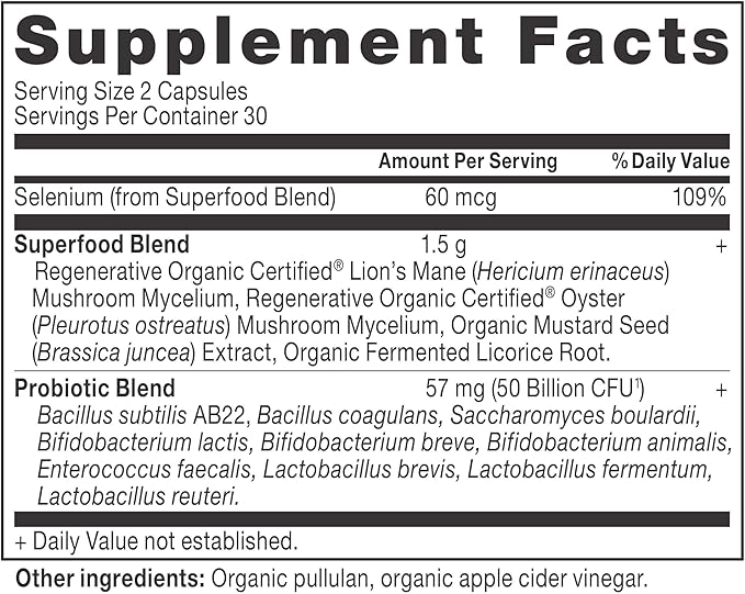 Ancient Nutrition Regenerative Organic Certified Probiotics for Gut Recovery, Probiotics Gut Recovery, for Healthy Digestion and Immune System Function Support, 50 Billion CFUs* Per Serving, 60 Count-StrideForce Fitness