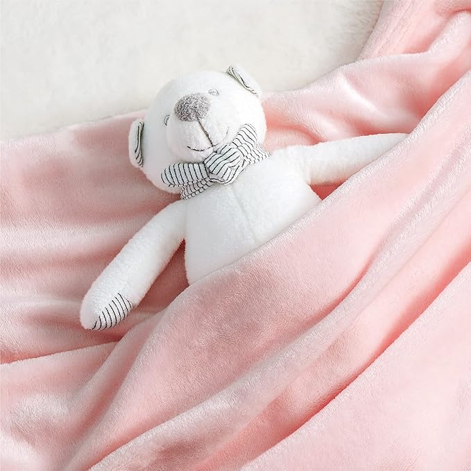 Bedsure Bedding Fleece Blanket for Girls and Boys - Soft Cozy Cute Small Throw Blankets for Travel, 43x55 Inches, Pink-StrideForce Fitness