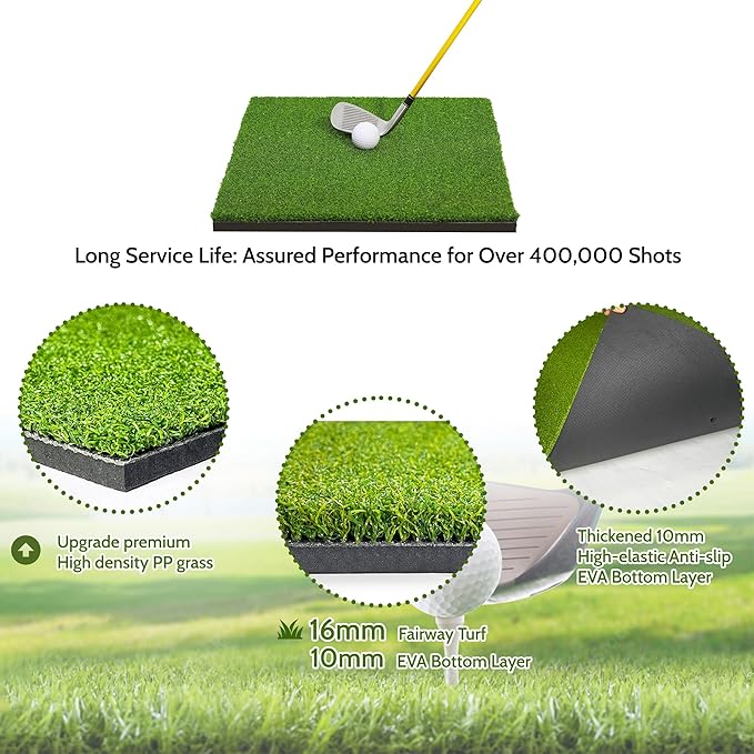 Upgrade Multi-Function Golf Hitting Mat – MyVoice 5x4ft Thickened Mat with Interchangeable Turf, Durable Non-Slip Base for Indoor & Outdoor Practice, Ideal for Golfers of All Levels-StrideForce Fitness