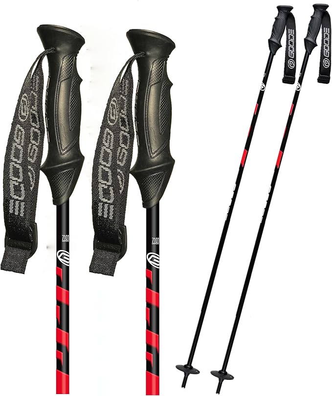 Goode - G-Max (Set of 2) - Our shafts use The Shock Absorption Properties of Carbon to Enhance Your Skiing Experience - Summit Red / 46"/115cm-StrideForce Fitness