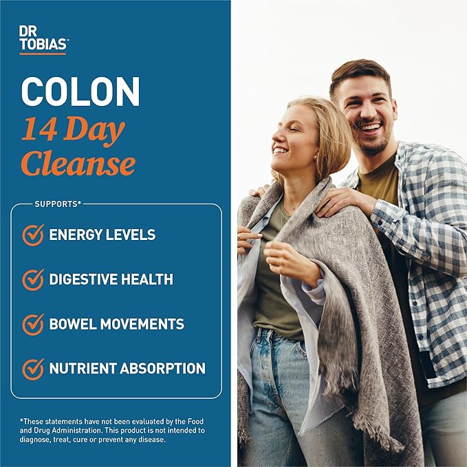Dr. Tobias Colon 14 Day Cleanse, Advanced Gut Cleanse Detox for Women & Men with Cascara Sagrada, Psyllium Husk, Senna Leaf & Probiotics, Non-GMO Colon Cleanse, 24 Capsules, 1-2 Daily-StrideForce Fitness