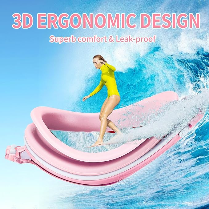 Nearsighted Swim Goggles, Shortsighted Optical Swimming Goggles No Leaking Anti Fog UV Protection for Adult Men Women-StrideForce Fitness