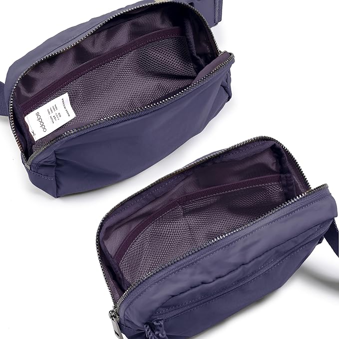 ODODOS Unisex Mini Belt Bag with Adjustable Strap Small Fanny Pack for Workout Running Traveling Hiking, Purple Reign-StrideForce Fitness