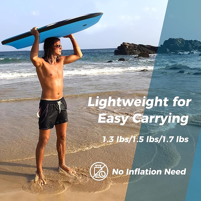 KOTEK 33/37/41 Inch Body Board with Wrist Leash, EPS Core, Dual Channel, HDPE Slick Bottom, Bodyboard for All Skill Levels & Wave Conditions-StrideForce Fitness