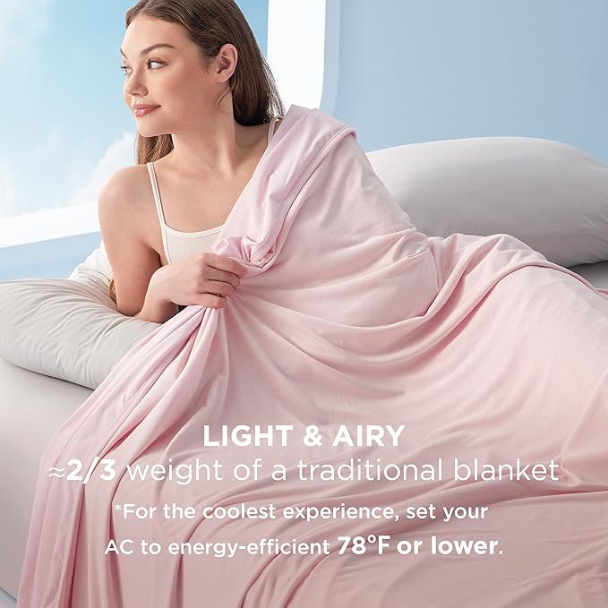Bedsure Summer Cooling Blanket Queen Size for Hot Sleepers with Sports Mesh Design, Arc-Chill Q-Max 0.4 Lightweight Breathable Ice Cold Blanket for Night Sweats, 90 x 90 Inches, Mesh Pink-StrideForce Fitness