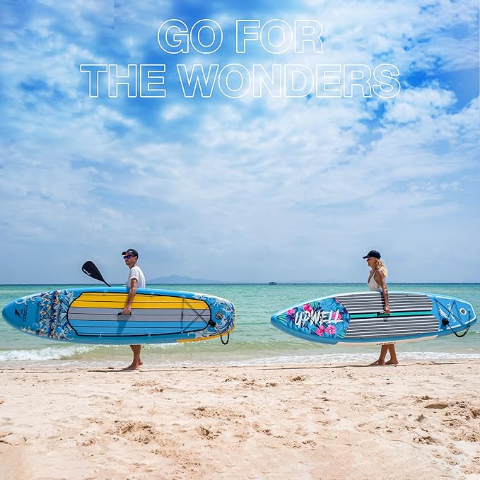 UPWELL 10'6"/11'/11'6" Inflatable Paddle Board, Stand Up Paddlboard for Youth & Adults, Stable Design, Premium SUP Accessories, Backpack, Leash, Hand Pump, Fins-StrideForce Fitness