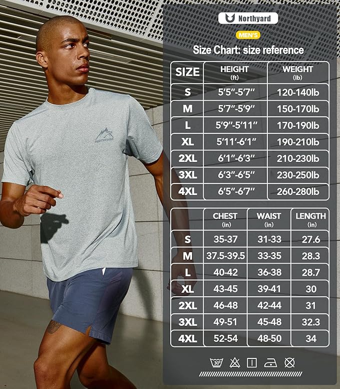 NORTHYARD Men's UPF 50+ Sun Protection Shirts Swim SPF UV Quick Dry Short Sleeve T-Shirts for Athletic Fishing Rash Guard-StrideForce Fitness