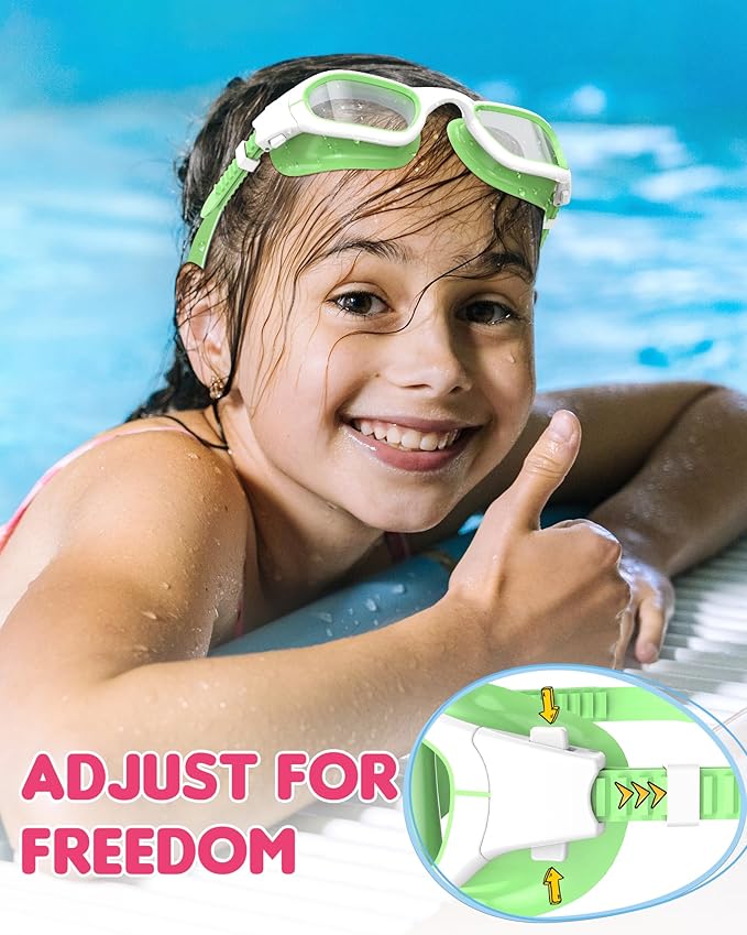 Kids Swim Goggles,Swimming Goggles for Kids 6-14, Anti-Fog UV Protection Pool Glasses for Boys Girls-StrideForce Fitness