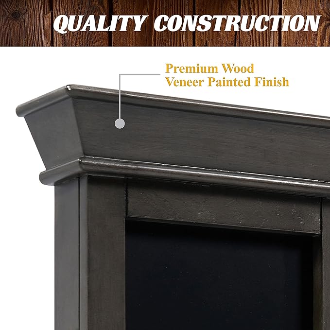 Barrington Dartboard Multiple Styles Pre-Assembled Wood Dartboard Cabinet Collection with 18” Bristle Dartboard & Steel Tip Dart Set, Perfect for Cricket Games-StrideForce Fitness