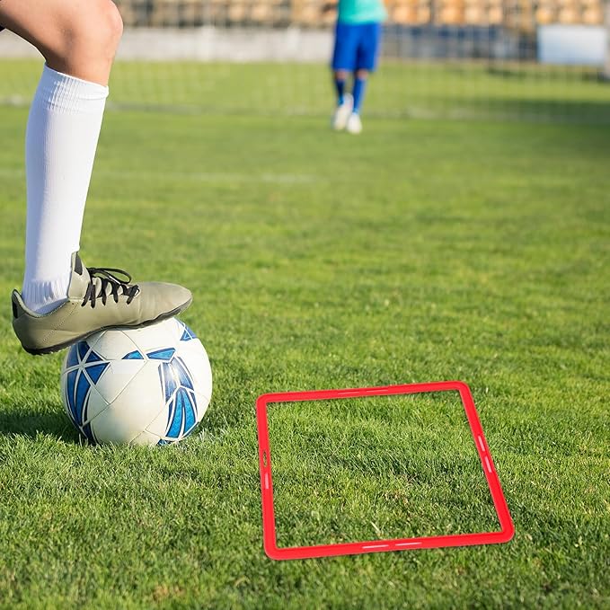 POPETPOP Square Agility Rings, 6pcs Speed Rings, Youth Agility Footwork Training Speed Hurdles Ladder Fitness Equipment Sport Workout Home Gym-StrideForce Fitness