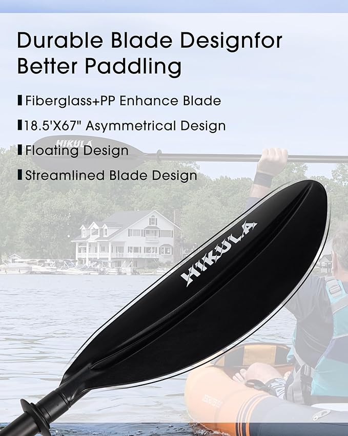 Kayak Paddle Aluminum Shaft Paddle with Nylon Blades, Floating Adjustable Kayaking Oars, 3 Piece, 220-240cm/86-94 Inches,Black/Rose/Teal/Black/Orange/Grey-StrideForce Fitness