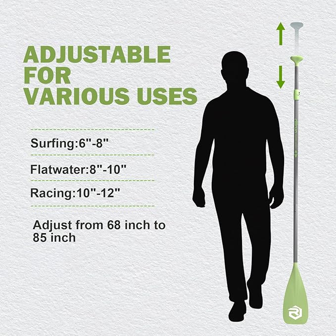 SUP Paddle - Paddle Board Paddle 4 Piece Stand Up Paddleboard Paddles Lightweight Floating Kayak Paddle - Light Blue - Lake Green - Light Green-StrideForce Fitness