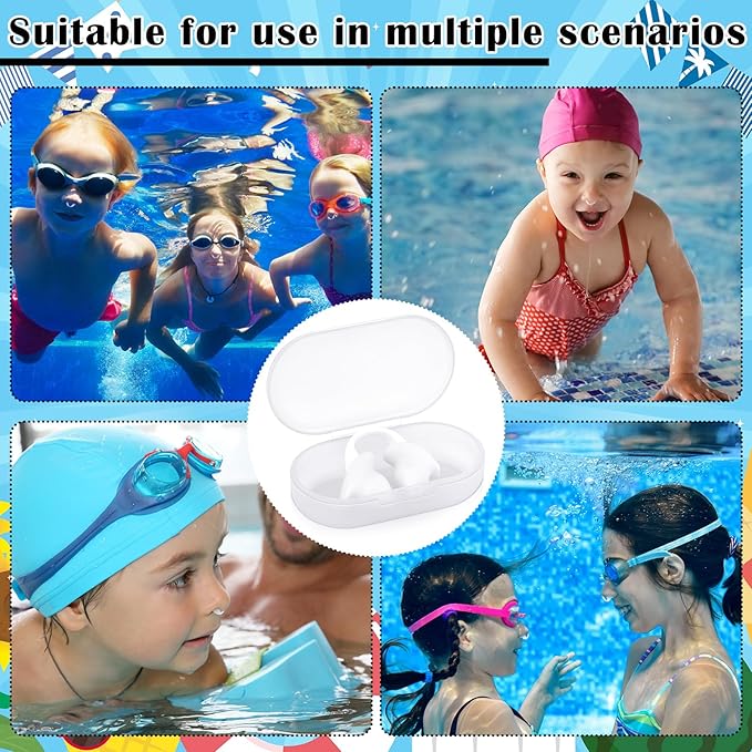 Soulchen 2 Pcs Swimming Nose Plugs Silicone Waterproof Painless Swim Nose Clip with Storage Box for Adults Kids Men Women Beginners-StrideForce Fitness