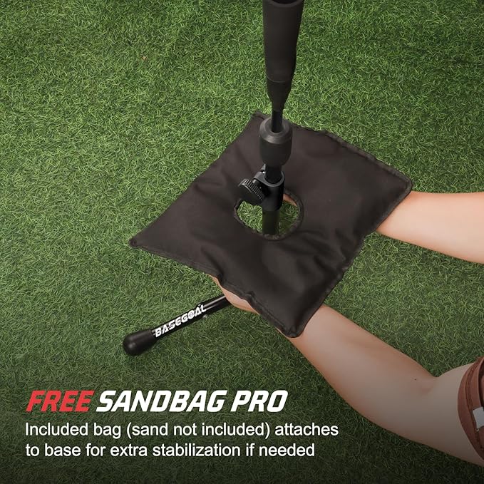 Batting Tee Baseball Tee,Softball Travel Portable Tee Tripod Stand Rubber Tee for Batting Training Practice with Carrying Bag-StrideForce Fitness