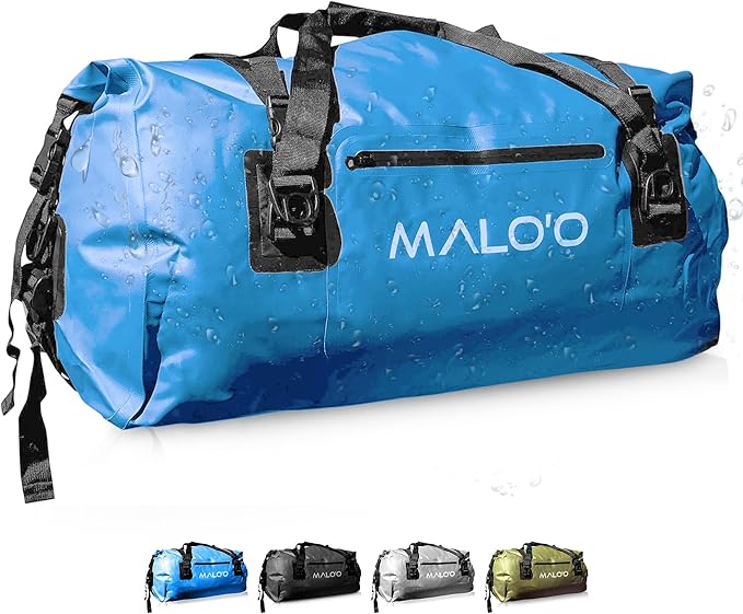 Malo'o Waterproof Dry Bag Duffel 40L/60L/100L, Roll Top Duffel Keeps Gear Dry for Kayaking, Rafting, Boating, Swimming, Camping, Hiking, Beach, Fishing - Internal & External Pockets and Molle Loops-StrideForce Fitness