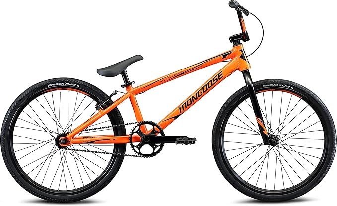 Mongoose Title Pro or Elite BMX Race Bike with 20 or 24-Inch Wheels in Red, Orange, or Black, Beginner or Returning Riders, Featuring Lightweight Tectonic T1 Aluminum Frame and Internal Cable Routing-StrideForce Fitness