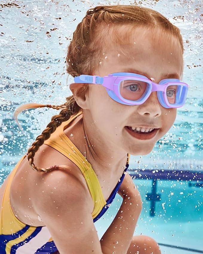 Kids Swim Goggles,Swimming Goggles for Kids 6-14, Anti-Fog UV Protection Pool Glasses for Boys Girls-StrideForce Fitness