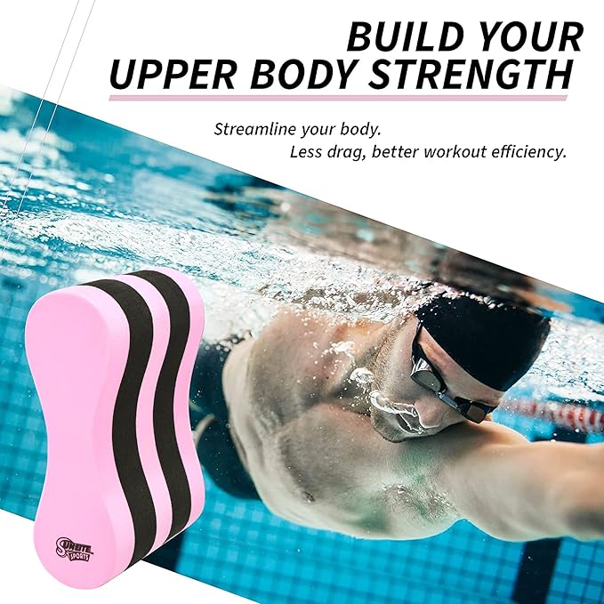 Sunlite Sports EVA 5-Layer Pull Buoy Leg Float - Pool Training Aid, Legs and HIPS Support for Adults, Kids, and Beginners, for Swimming Stroke-StrideForce Fitness