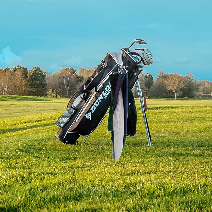 3 Pack Large Golf Towels, 16" x 24" Tri-Fold Portable Microfiber Fabric Waffle Pattern Golf Towel for Golf Bag with Carabiner Clip to Quickly Remove Sand, Mud, Dirt and Sweat-StrideForce Fitness