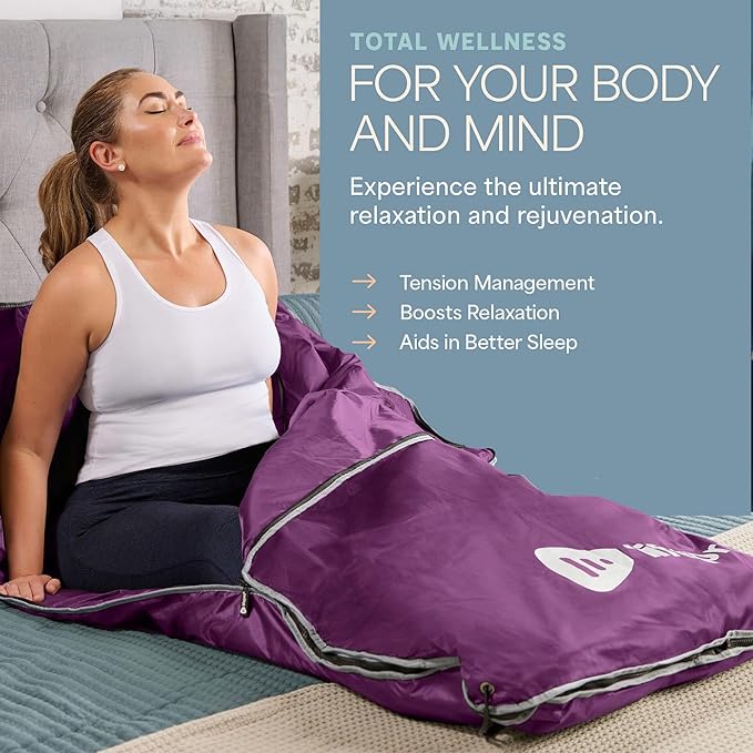 Lifepro BioRemedy Infrared Sauna Blanket – Available in 5 Colors – Portable Far Infrared Home Sauna Bag for Detox, Tension, and Relaxation – Adjustable Temp (86–158°F) & Timer – Includes Detox Wraps-StrideForce Fitness