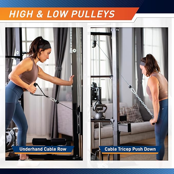 Marcy Strength Training Home Gym Cage with Pulley System for Weightlifting, Bodybuilding, Full Body Workout Equipment for Home Exercise-StrideForce Fitness