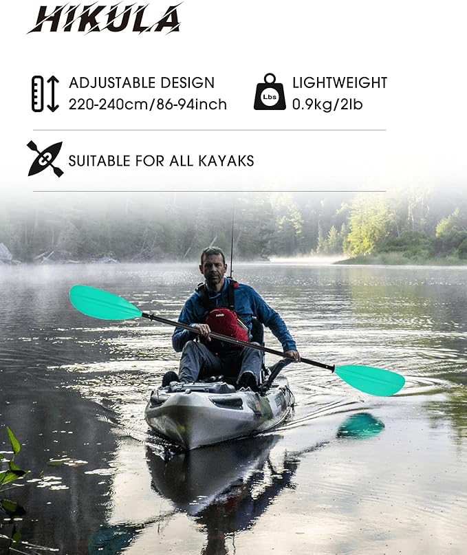 Kayak Paddle Aluminum Shaft Paddle with Nylon Blades, Floating Adjustable Kayaking Oars, 3 Piece, 220-240cm/86-94 Inches,Black/Rose/Teal/Black/Orange/Grey-StrideForce Fitness