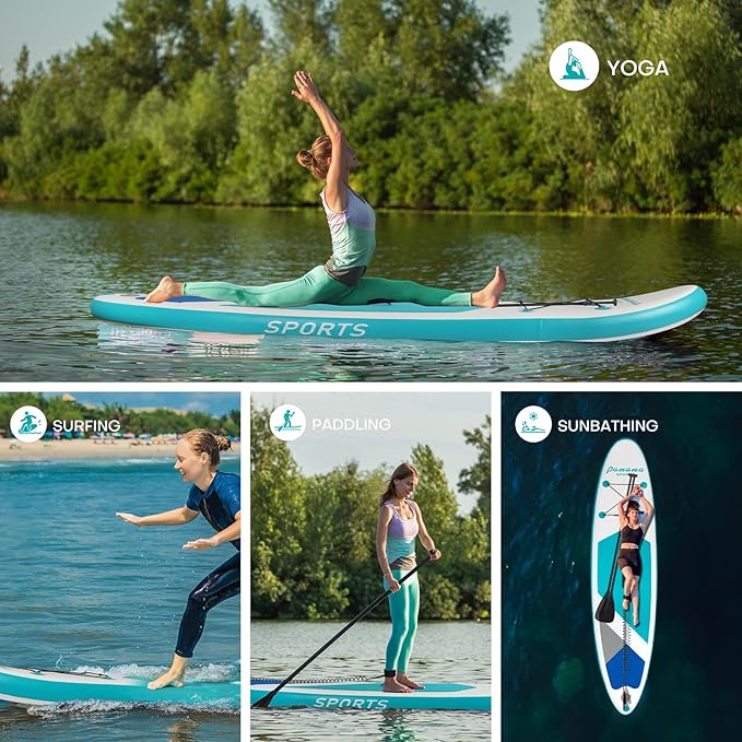 Panana Inflatable Stand Up Paddle Board, 10'x31 x6 SUP with Premium Paddle Board Accessories Kit, Anti-Slip EVA Deck for Adults Youth of All Skill Levels-StrideForce Fitness