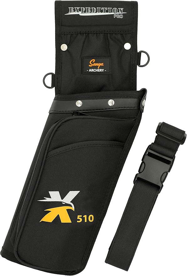 SUNYA X510 Field & Competition Hip Arrow Quiver | 3-Slot Noise-Free Archery Quiver with Sturdy Storage System (42x18cm)-StrideForce Fitness