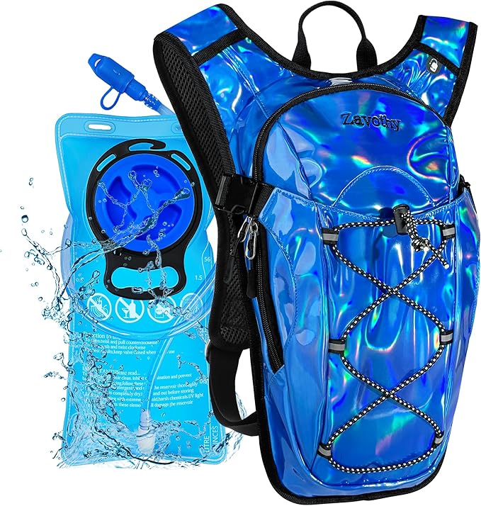 Reflective Hydration Backpack, Hydration Pack - Water Backpack with 2L/3L Hydration Bladder, Essential for Festivals - Rave Hydration Pack for Hiking, Running, Cycling, and Festivals-StrideForce Fitness